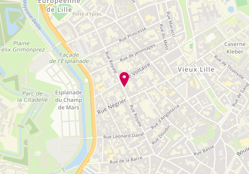 Plan de T. T. Toiture, 94 Rue Royale, 59800 Lille